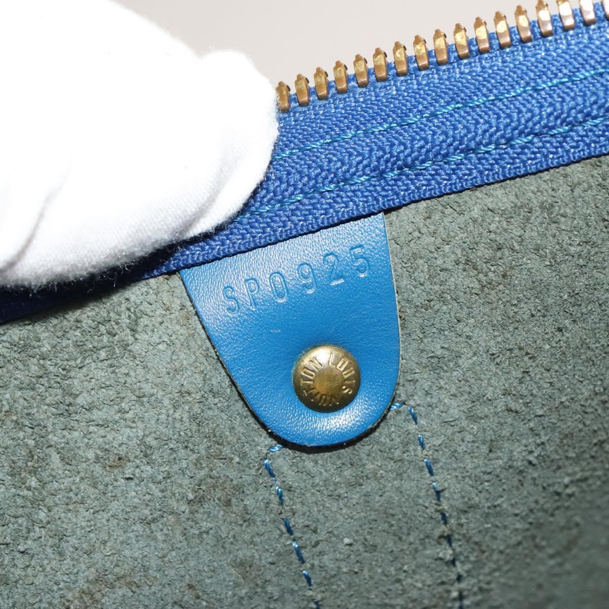 Louis Vuitton Keepall 55, Blue, Leather, travel