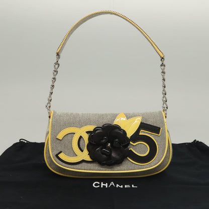 Chanel Camellia, Grey, Canvas, clutch