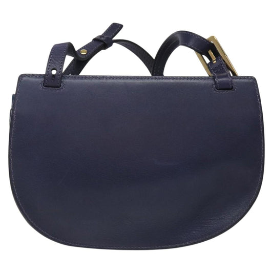 Chloe Georgia Shoulder Bag Leather, BLUE, LEATHER, Shoulder bag