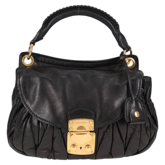 Miu Miu Coffer, Black, Leather, handbag