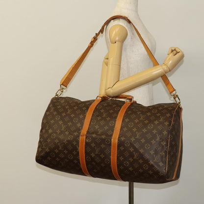 Louis Vuitton Keepall Bandouliere 55, Brown, Canvas, travel