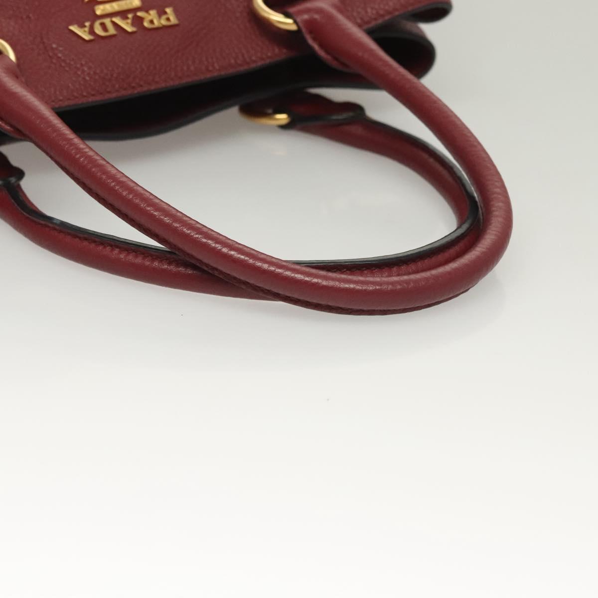 Prada Vitello, Burgundy, Leather, handbag