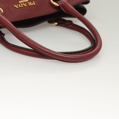 Prada Vitello, Burgundy, Leather, handbag