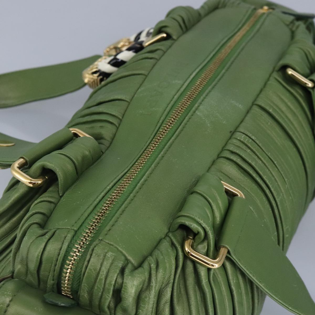 Bulgari, Green, Leather, handbag