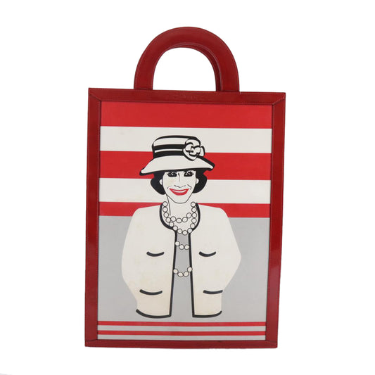 Chanel Coco Mark, Red, Leather, tote