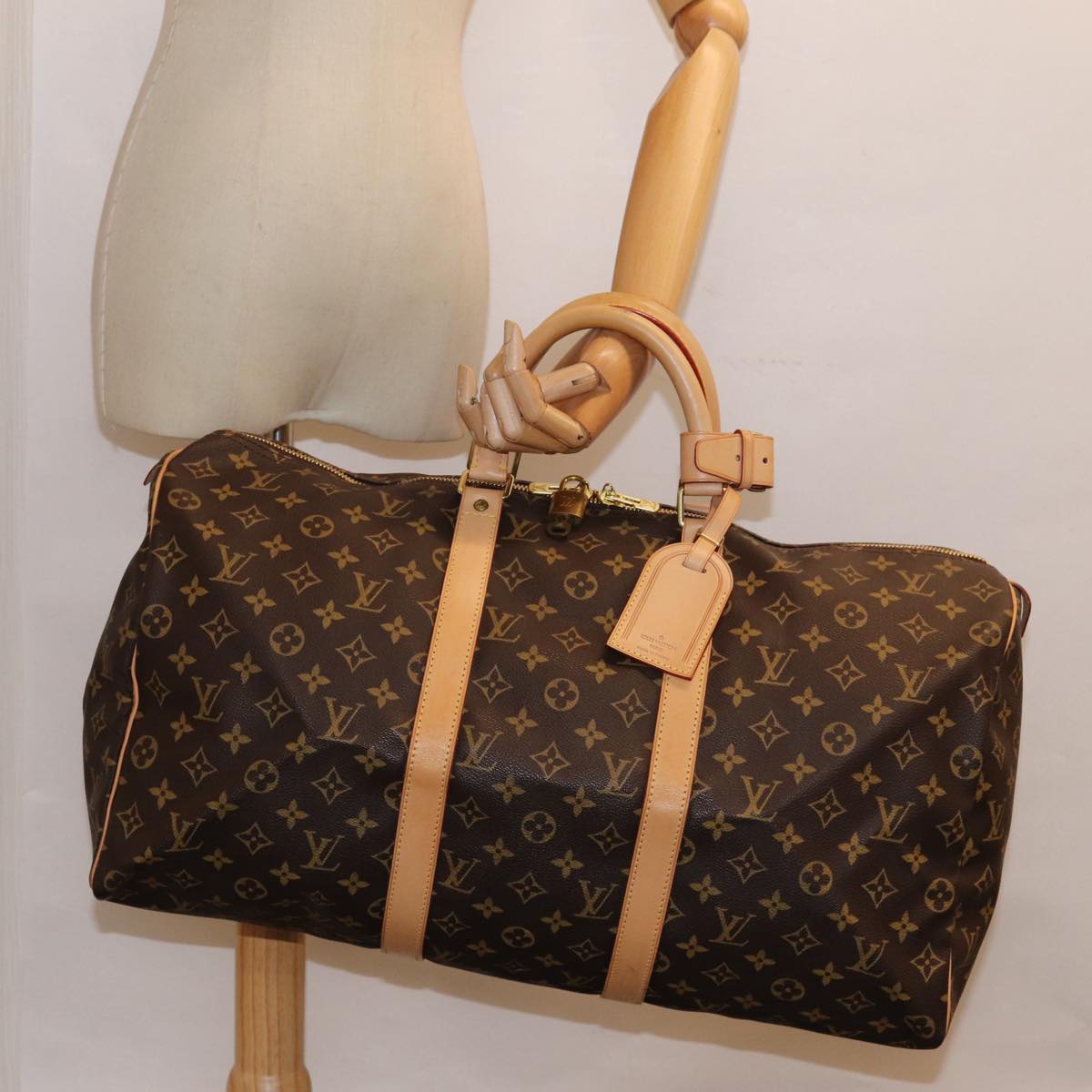 Louis Vuitton Keepall 50, Brown, Canvas, travel