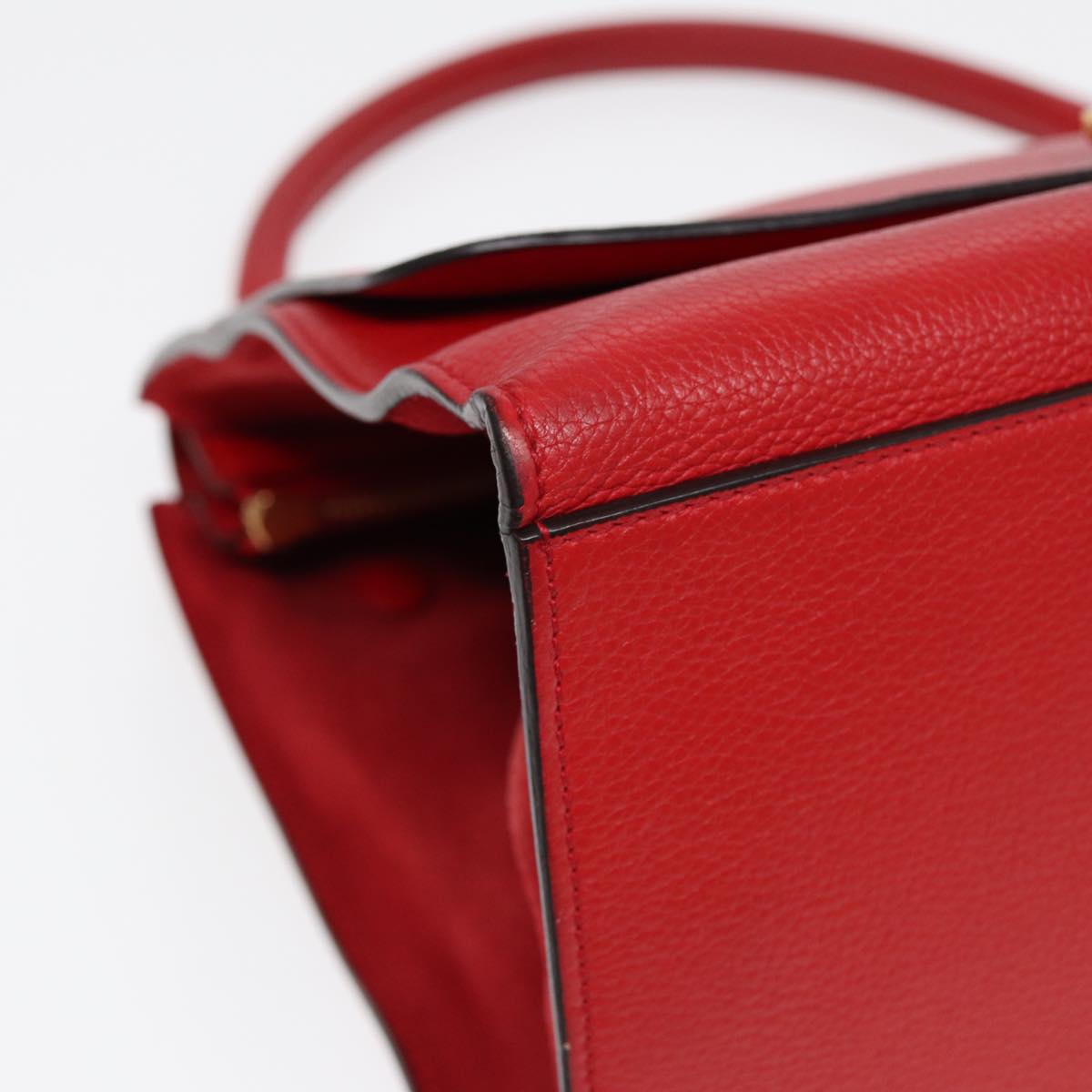 Céline Trapèze, Red, Leather, handbag