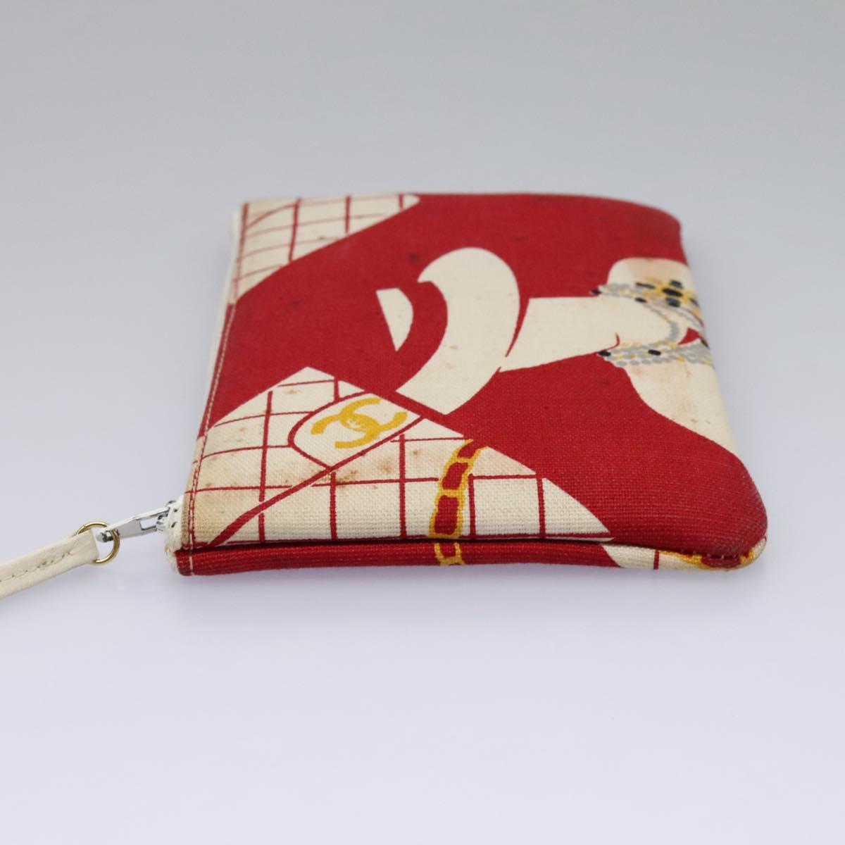 Chanel Coco Mark, Red, Canvas, shoulder