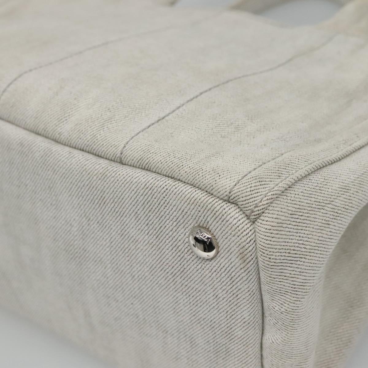Prada Canapa, Grey, Denim - Jeans, handbag