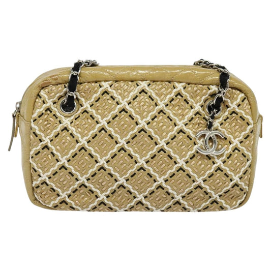 Chanel Camera, Beige, Leather, shoulder