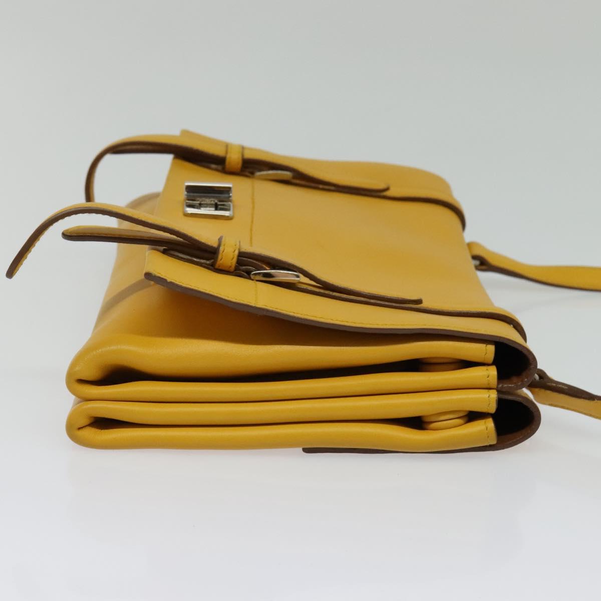 Prada, Yellow, Leather, shoulder