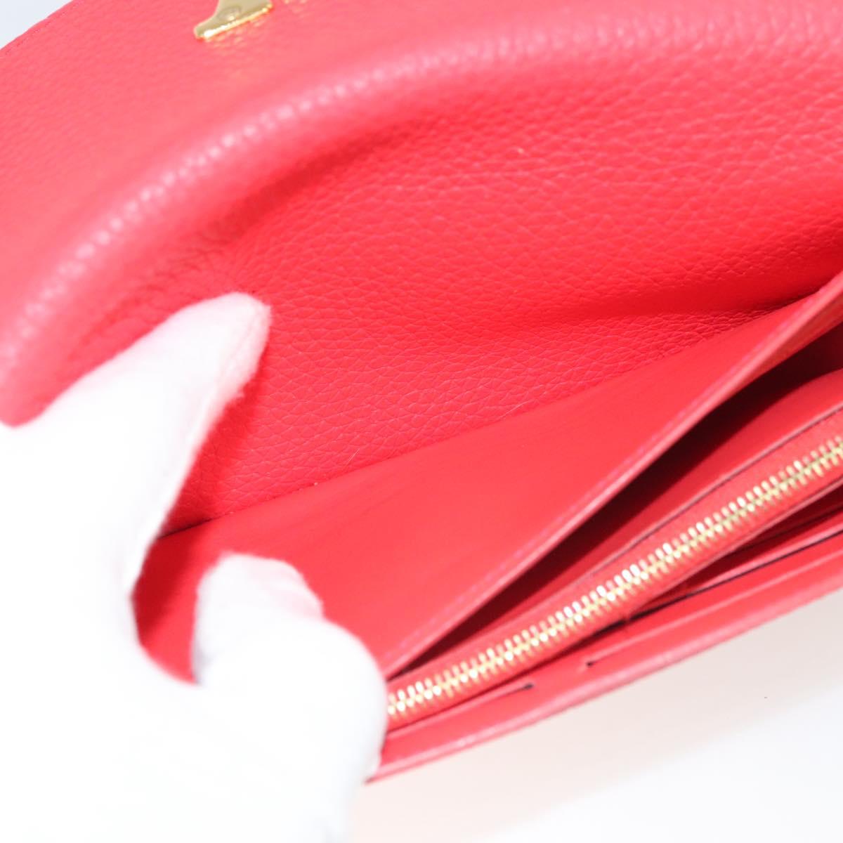 Louis Vuitton Capucines, Red, Leather, wallet
