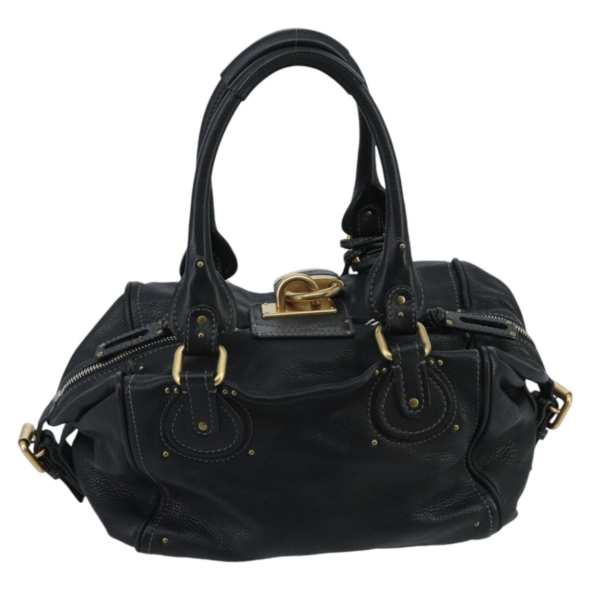 Chloé Paddington, Black, Leather, handbag