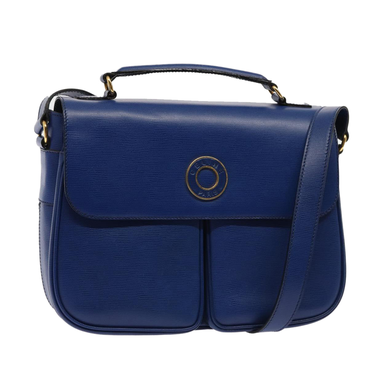 Céline, Blue, Leather, shoulder