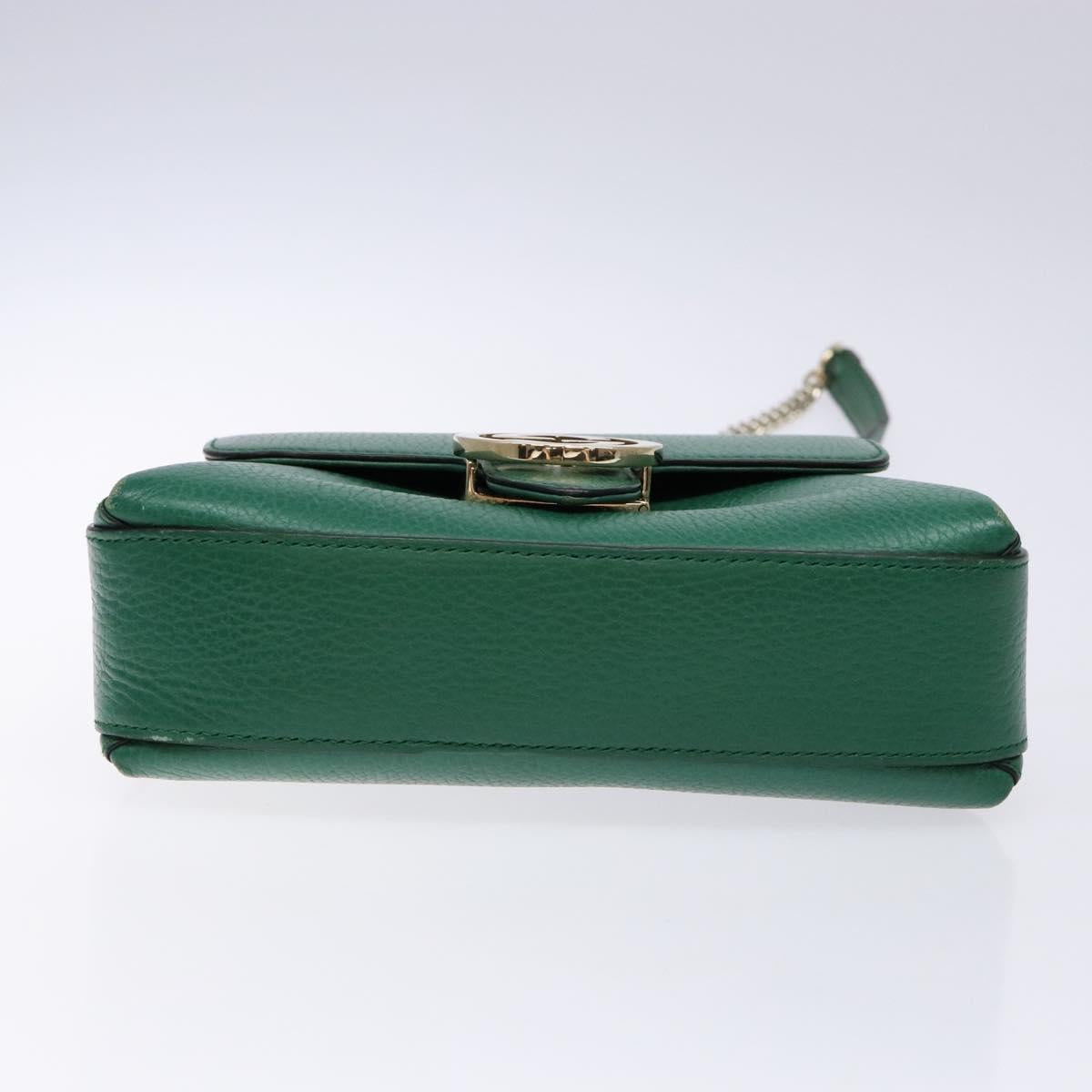 Gucci Interlocking G, Green, Leather, shoulder