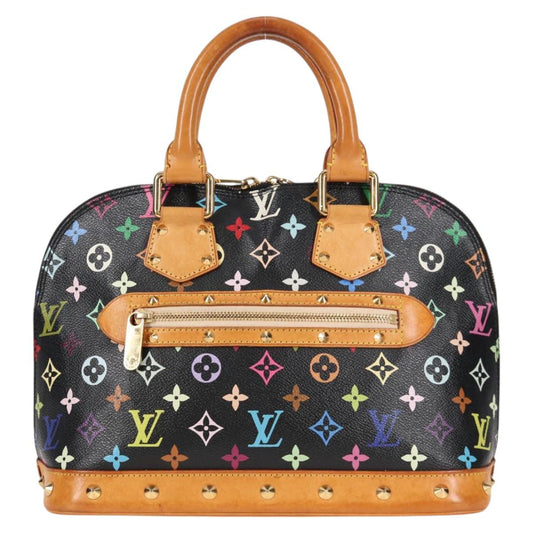 Louis Vuitton Alma, Black, Canvas, handbag