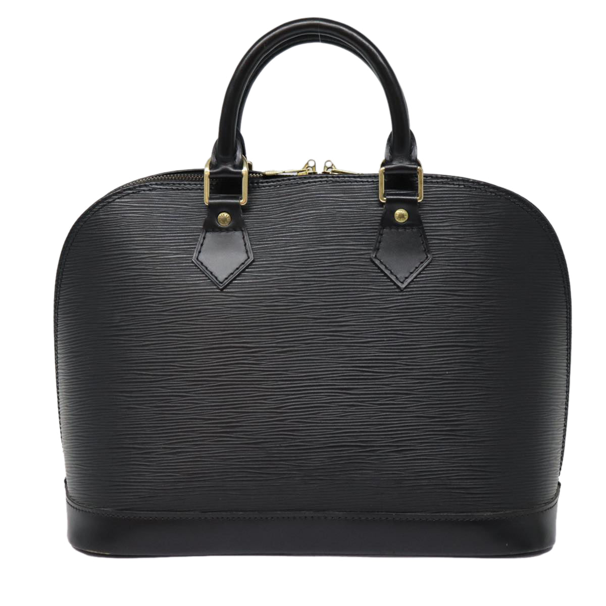 Louis Vuitton Alma, Black, Leather, handbag