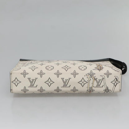 Louis Vuitton Savane, White, Canvas, clutch