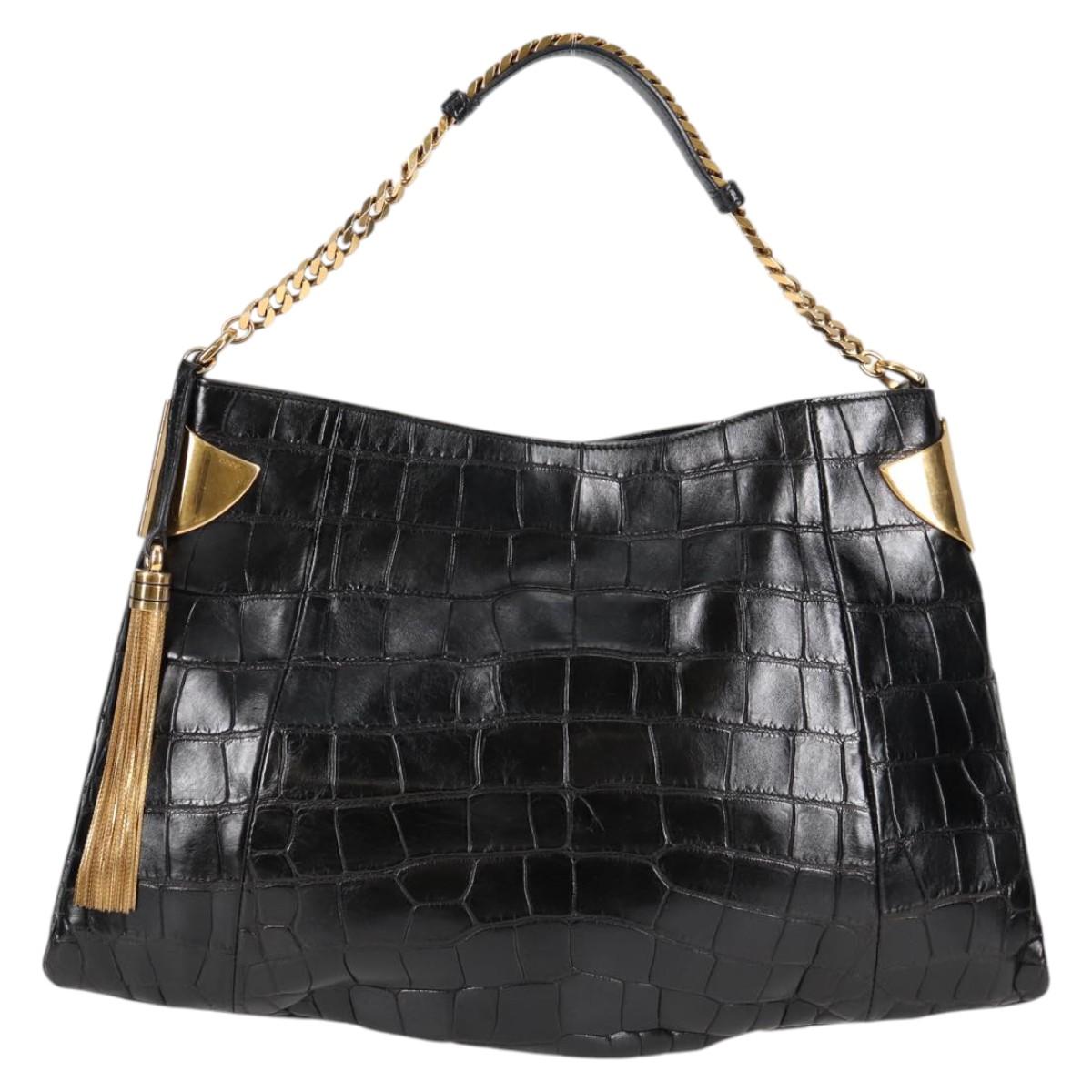 Gucci, Black, Leather, shoulder