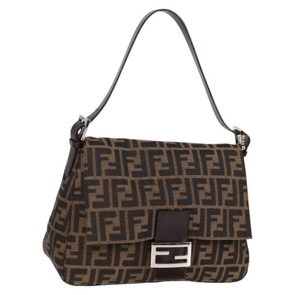 Fendi Mamma Baguette, Black, Canvas, shoulder