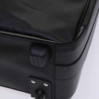 Prada Triangle Logo, Black, Leather, travel