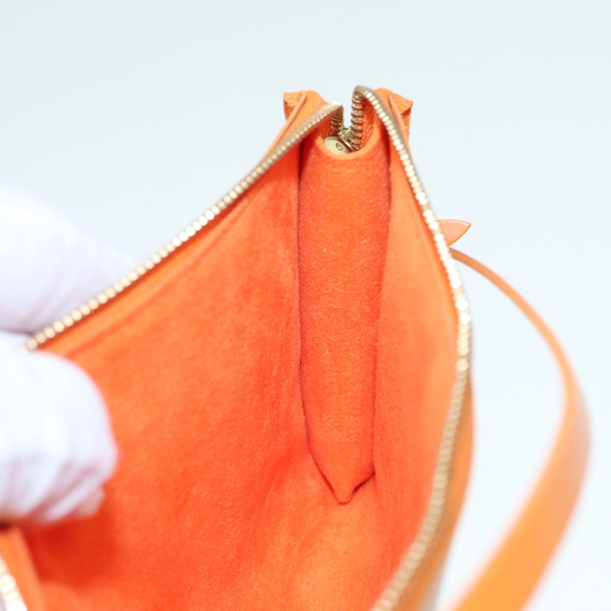 Louis Vuitton Pochette Accessoire, Orange, Leather, handbag