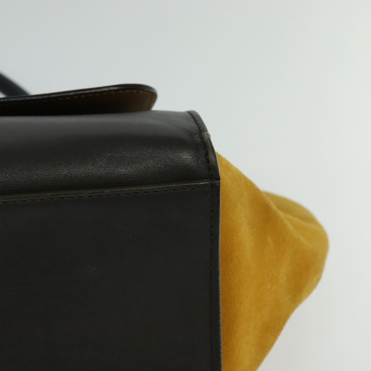 Céline Trapèze, Black, Leather, tote