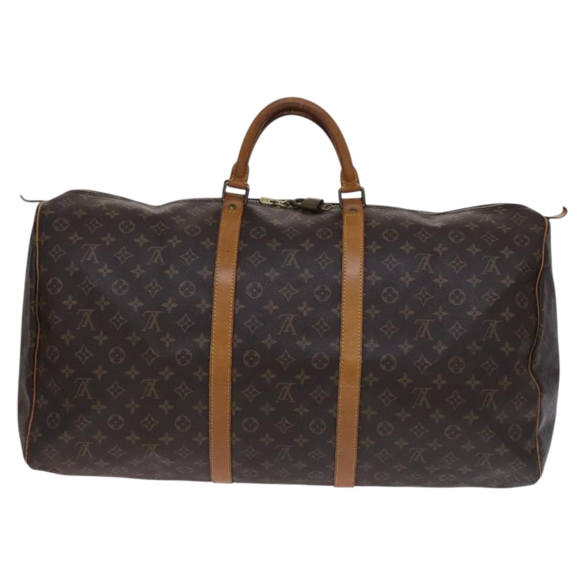 Louis Vuitton Keepall 60, Brown, Canvas, travel