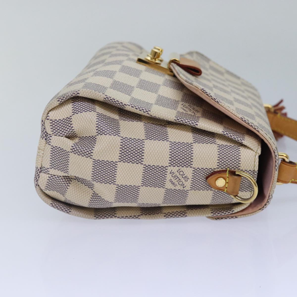 Louis Vuitton Croisette, White, Canvas, handbag