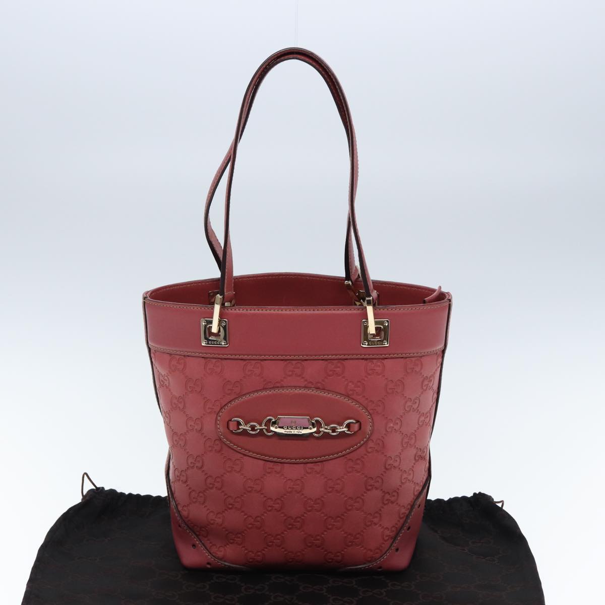 Gucci GG Signature, Pink, Leather, handbag