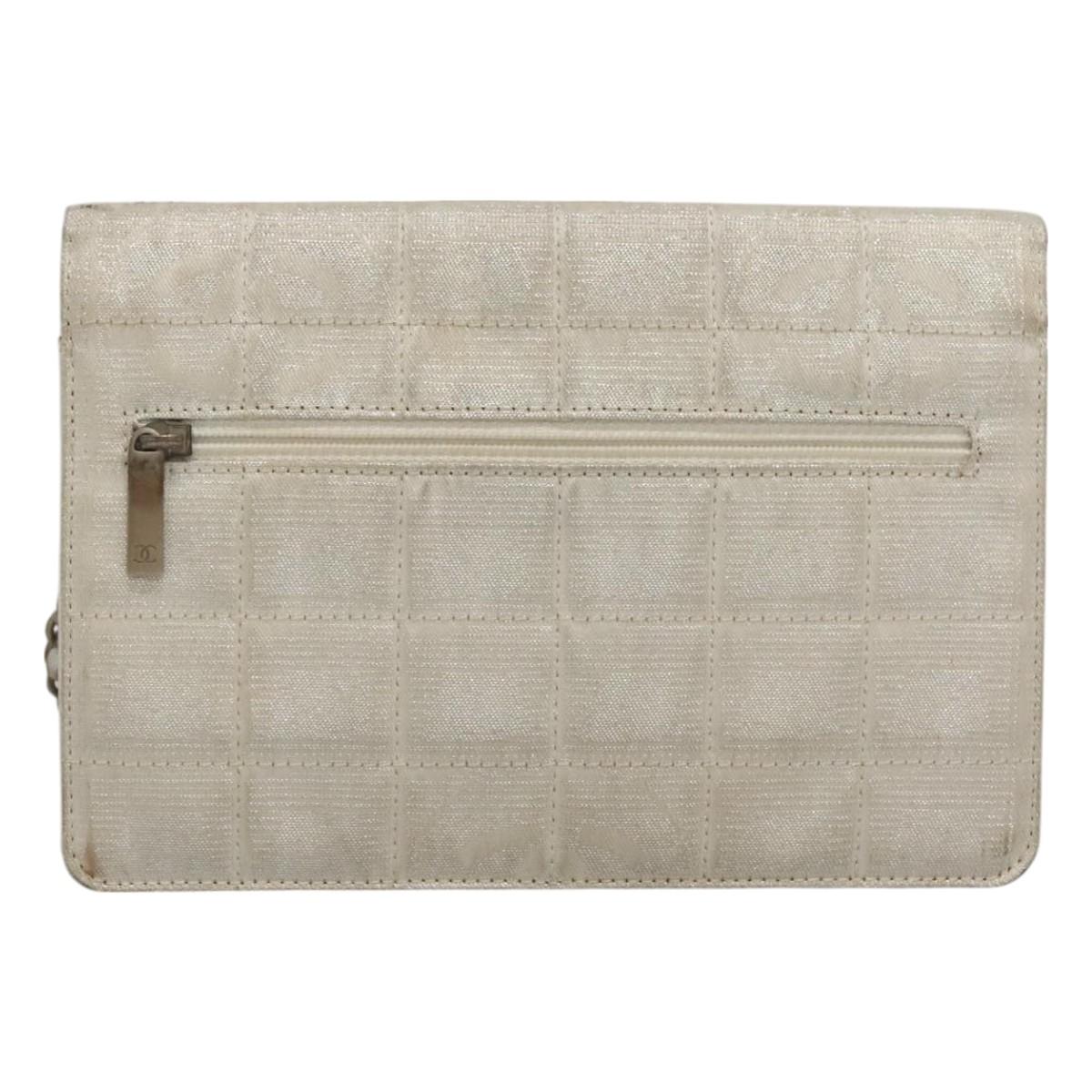 Chanel, Silver, NYLON, clutch
