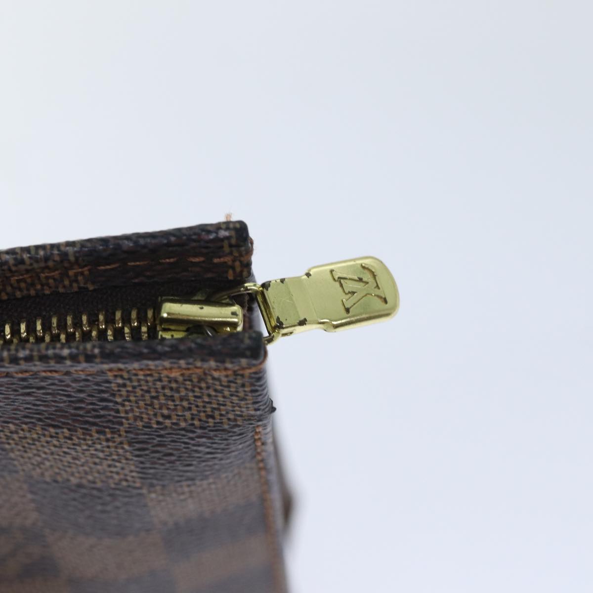 Louis Vuitton Poche Toilette, Brown, Canvas, clutch