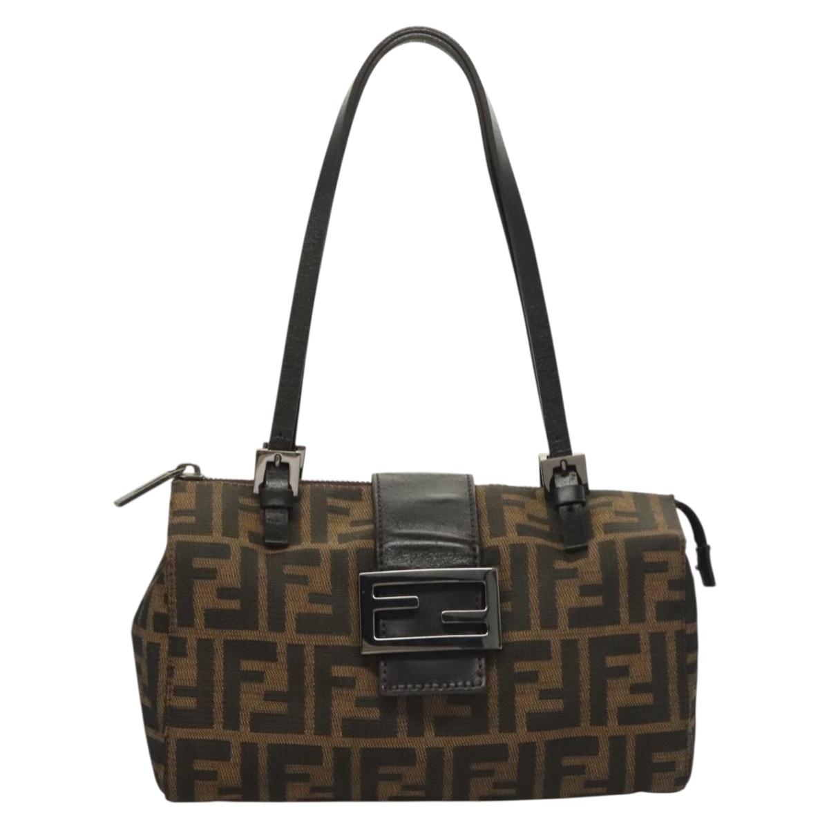 Fendi Vintage Bento Box Bag Zucca Canvas, BROWN, CANVAS, Handbag