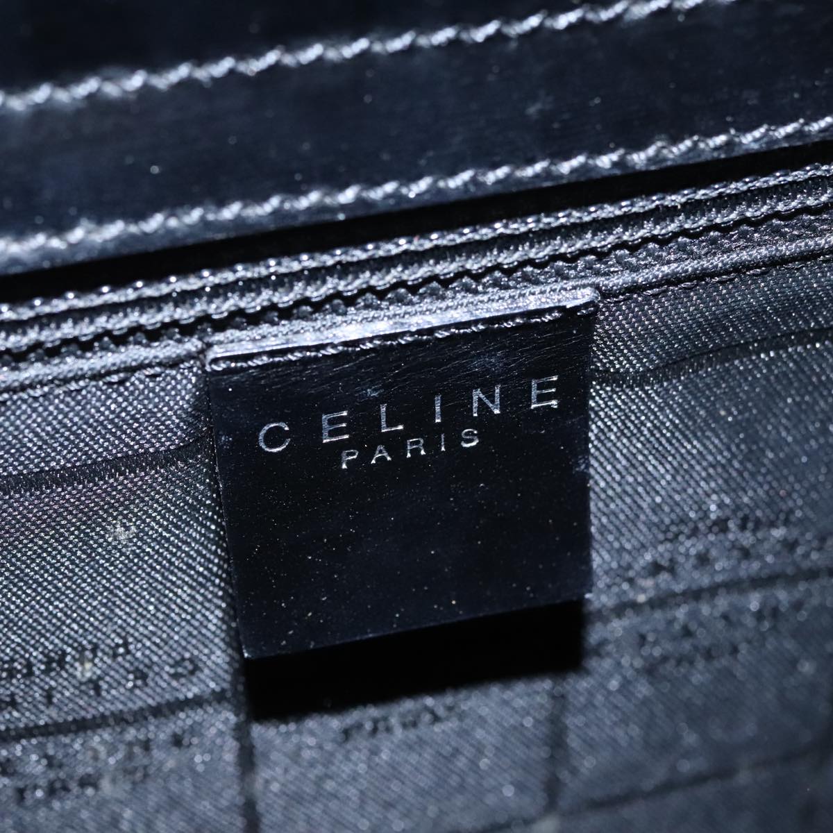 Céline Pinched, Black, Leather, handbag