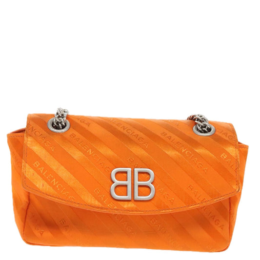 Balenciaga BB  Chaine, Orange, Synthetic, shoulder