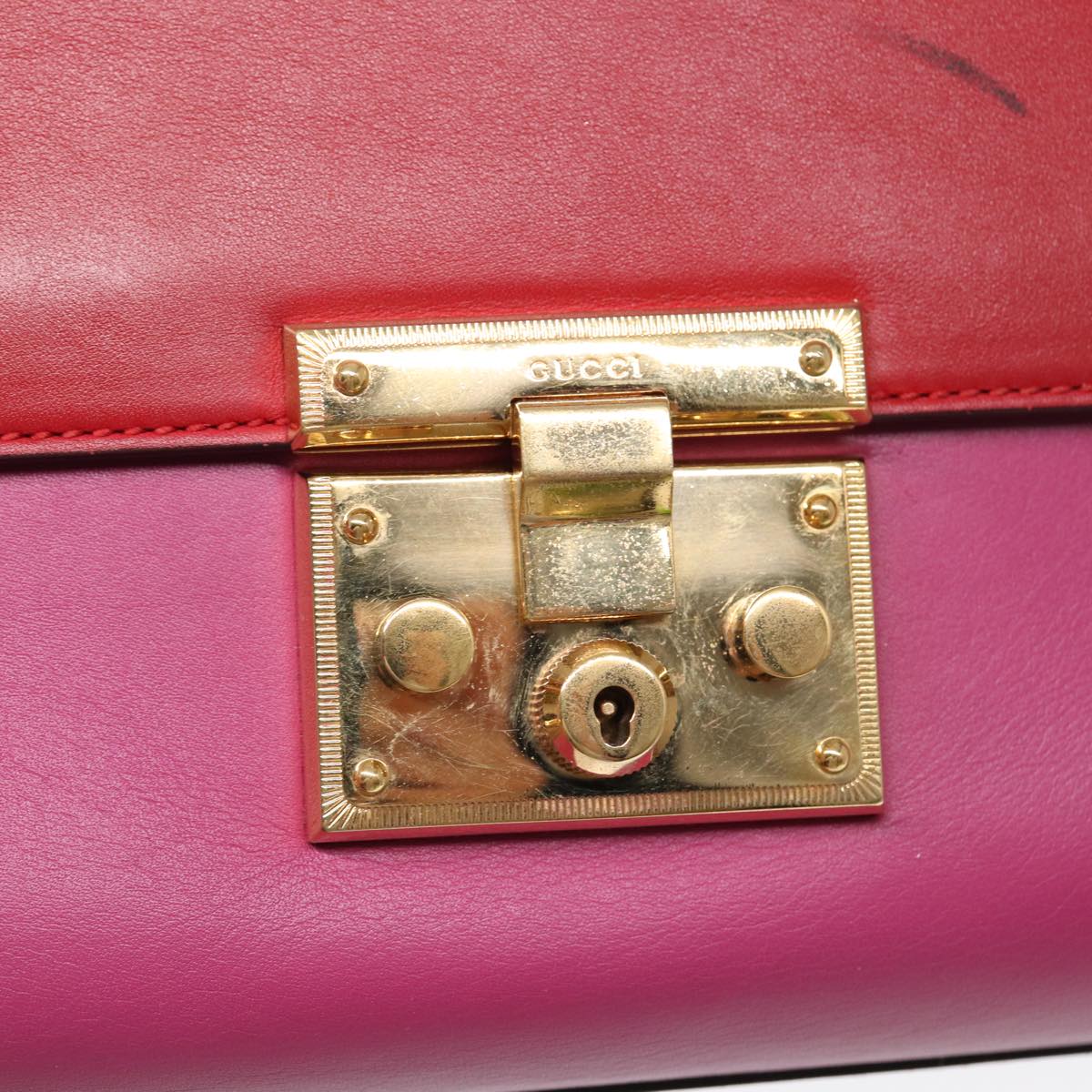 Gucci Padlock, Red, Leather, shoulder