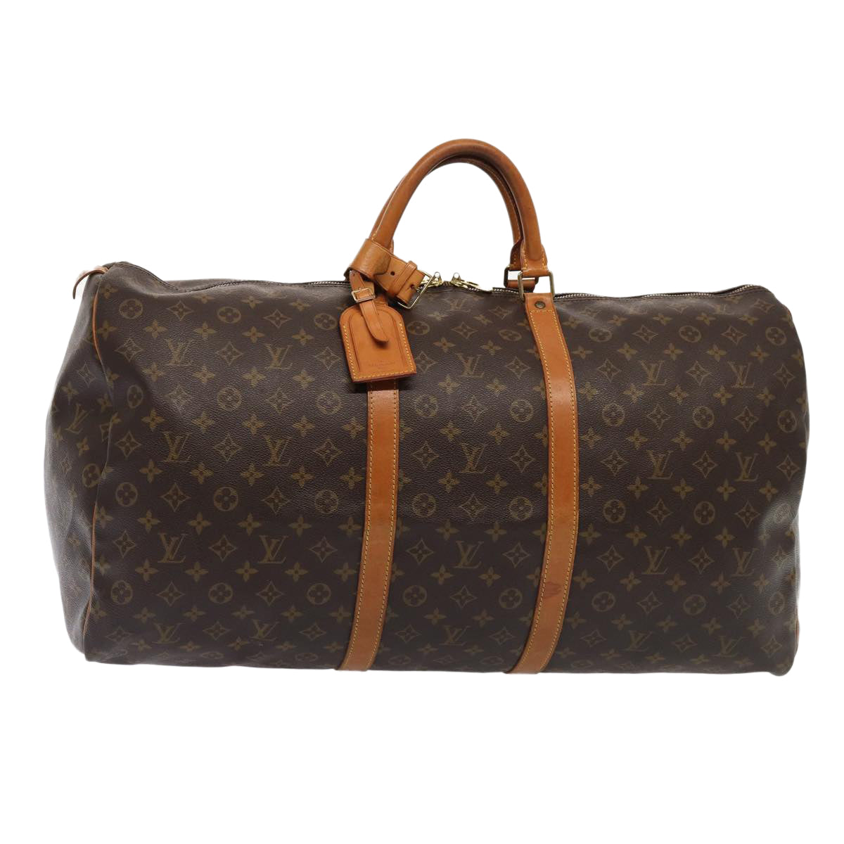 Louis Vuitton Keepall 60, Brown, Canvas, travel