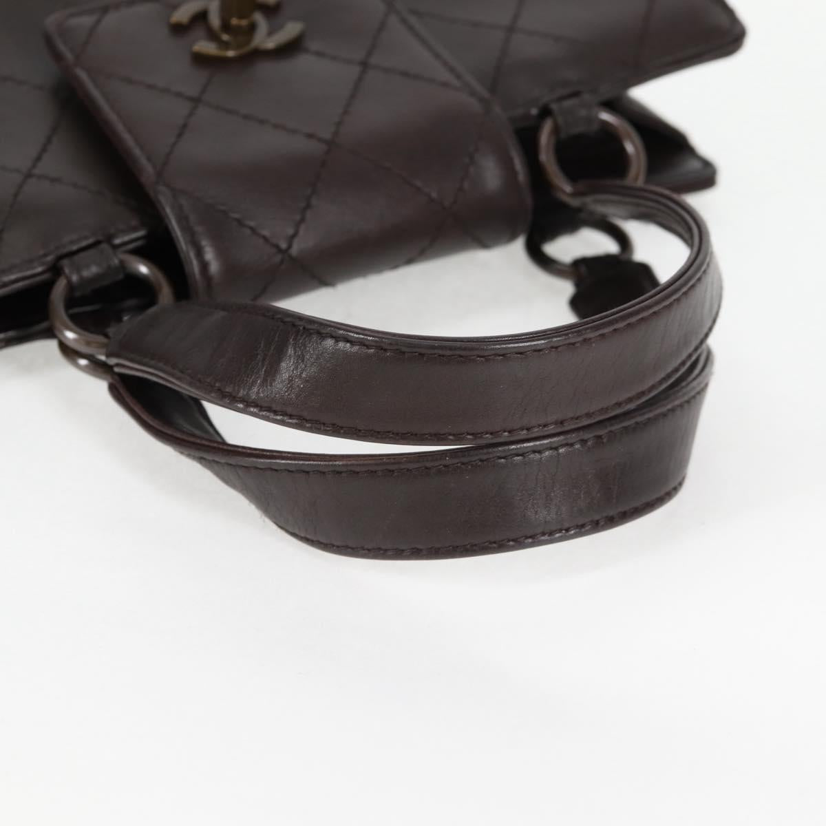 Chanel Coco Mark, Brown, Leather, handbag