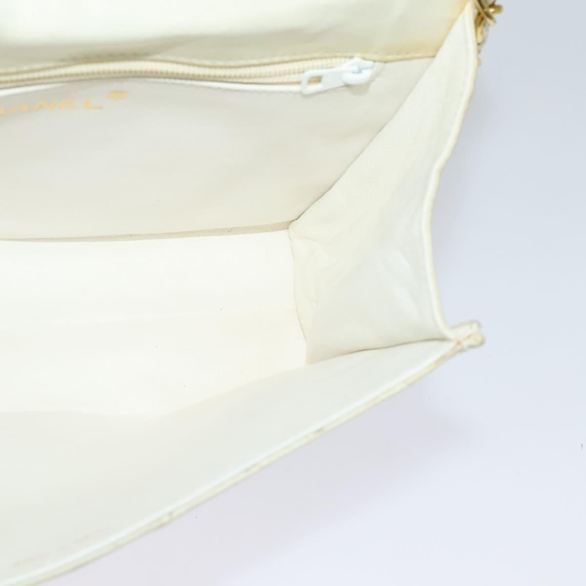 Chanel Camera, White, Leather, clutch