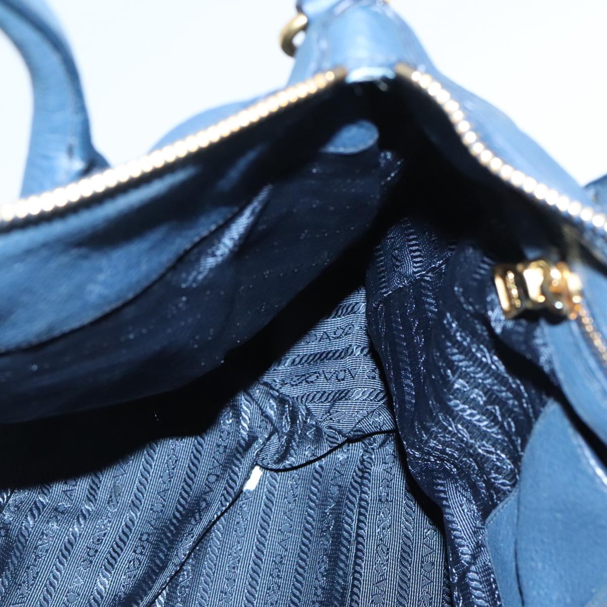 Prada, Blue, Leather, handbag