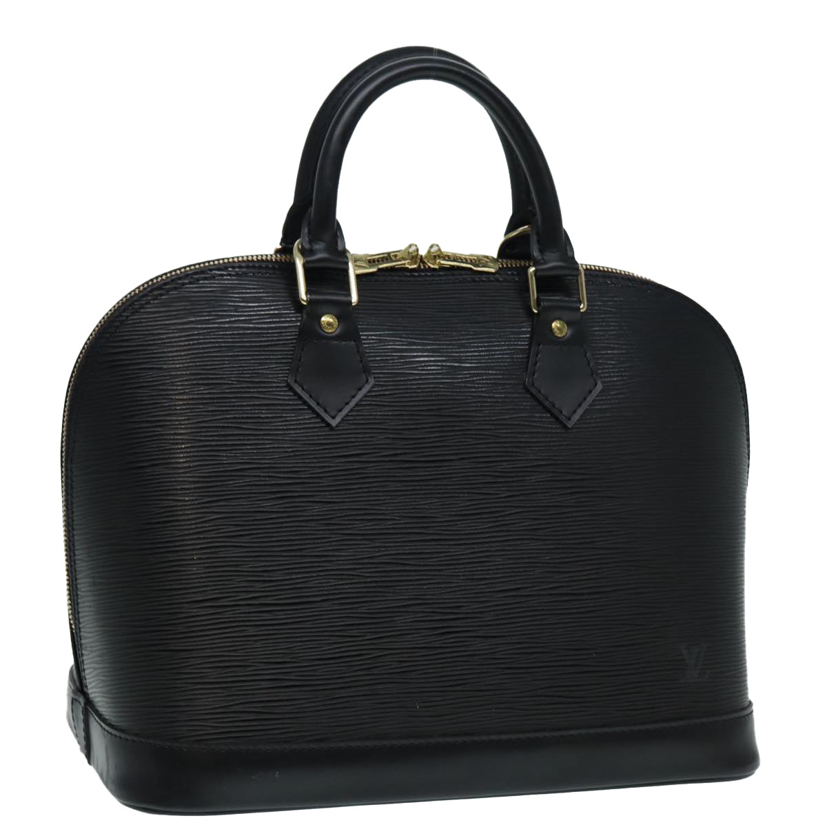 Louis Vuitton Alma, Black, Leather, handbag