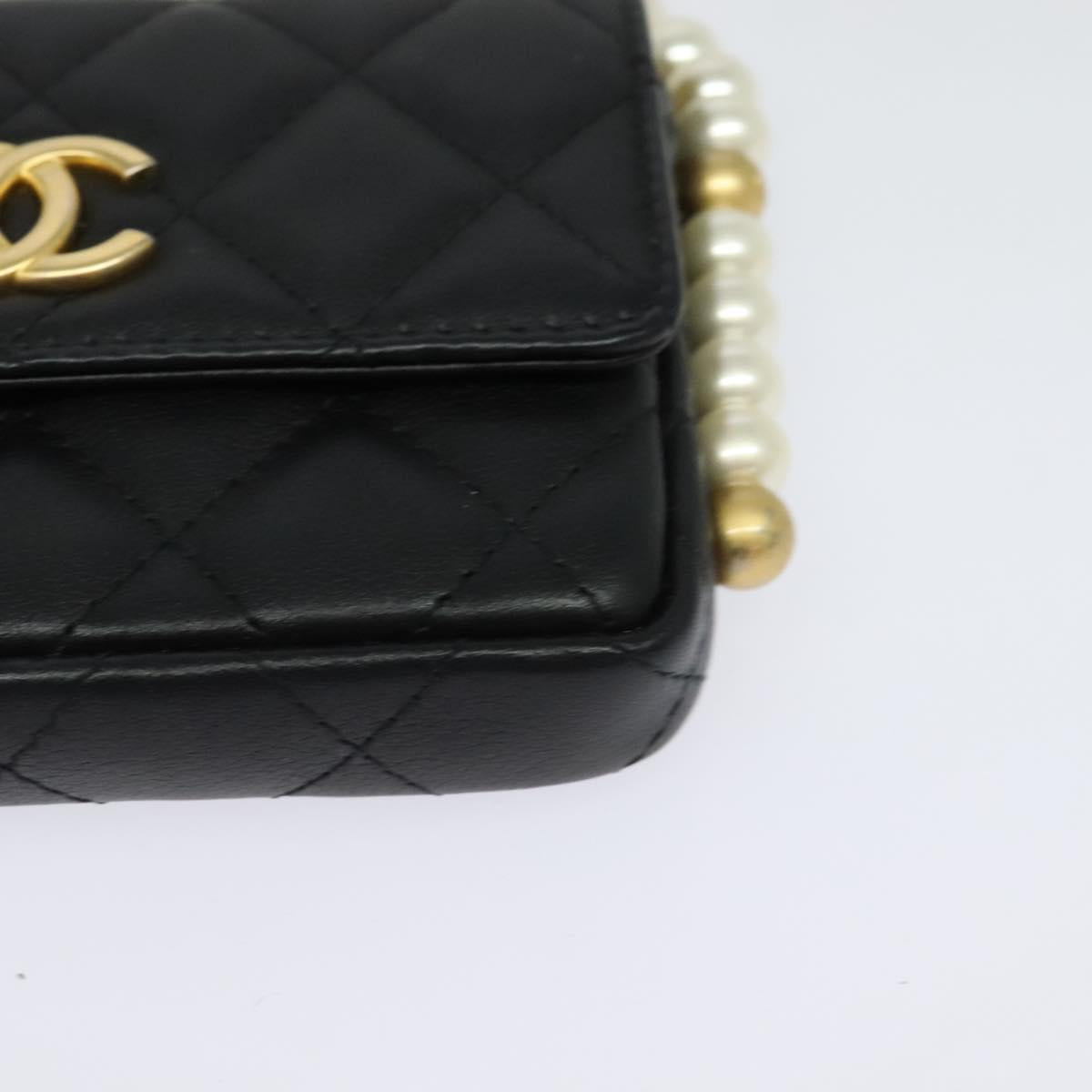 Chanel MINI FLAP BAG, Black, Leather, shoulder