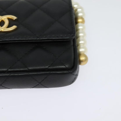 Chanel MINI FLAP BAG, Black, Leather, shoulder