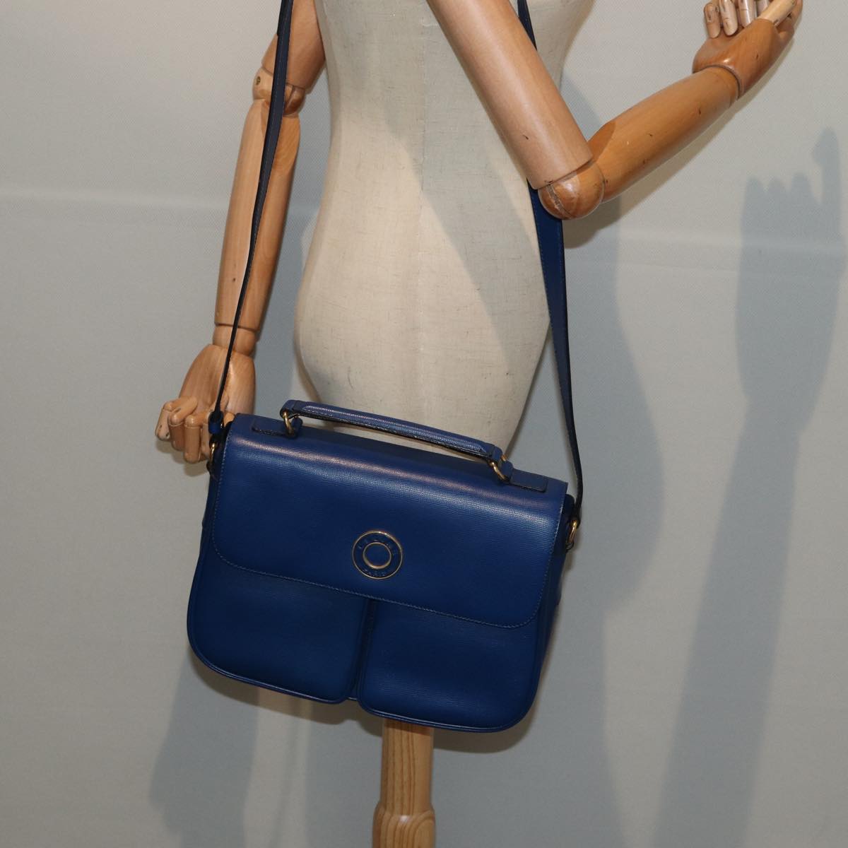 Céline, Blue, Leather, shoulder