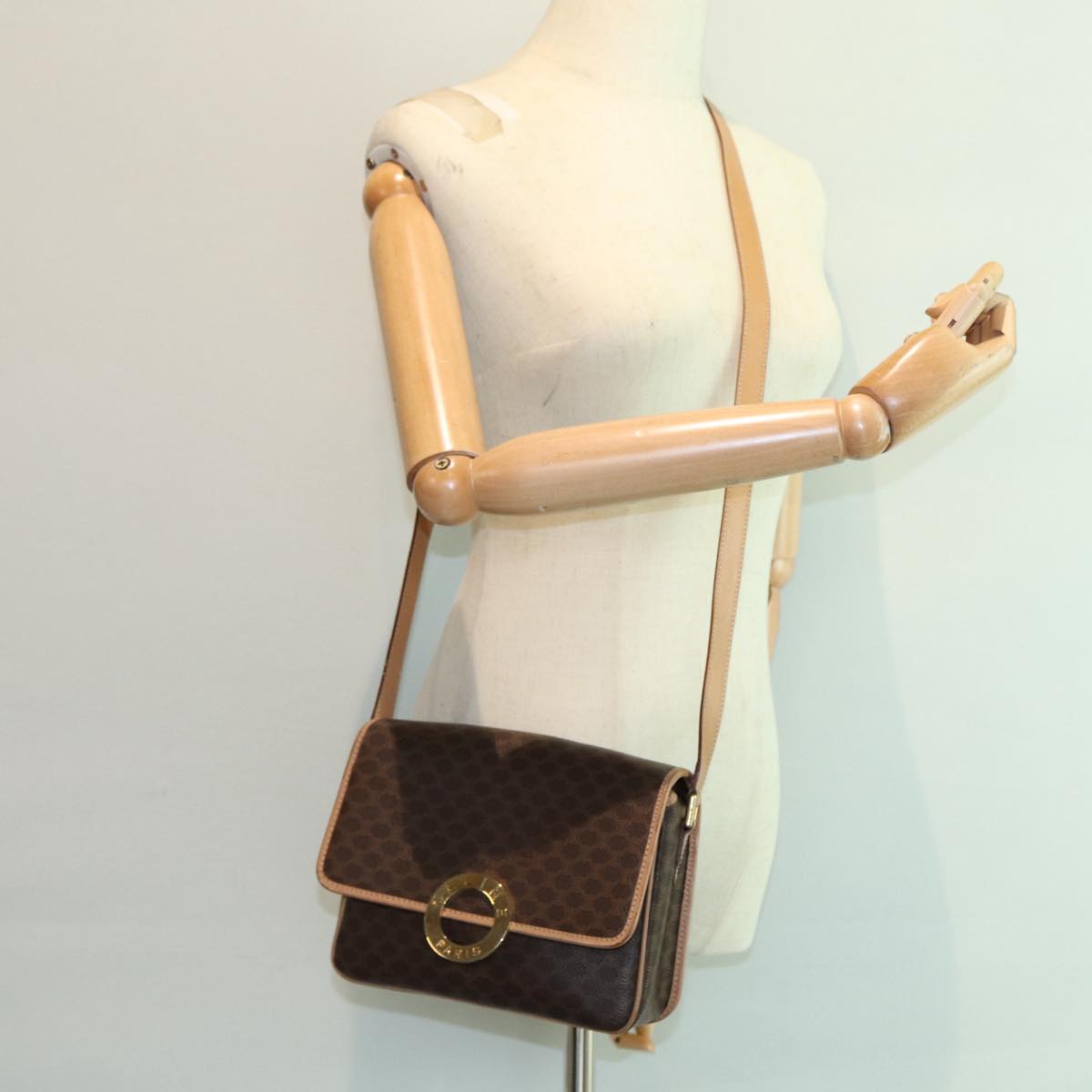 Céline Macadam, Brown, Canvas, shoulder