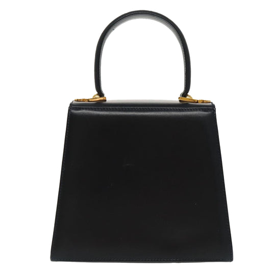 Salvatore Ferragamo Convertible Top Handle Bag Leather, BLACK, LEATHER, Handbag