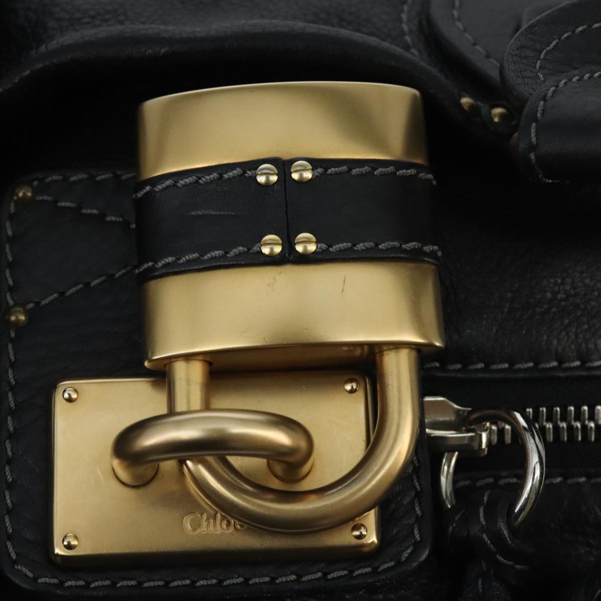 Chloé Paddington, Black, Leather, handbag