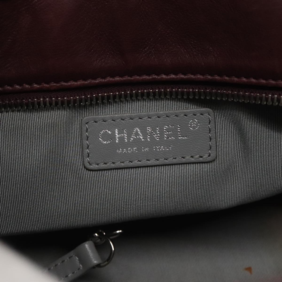 Chanel Grand Shopping, Burgundy, Leather, tote