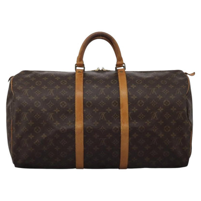 Louis Vuitton Keepall 55, Brown, Canvas, travel