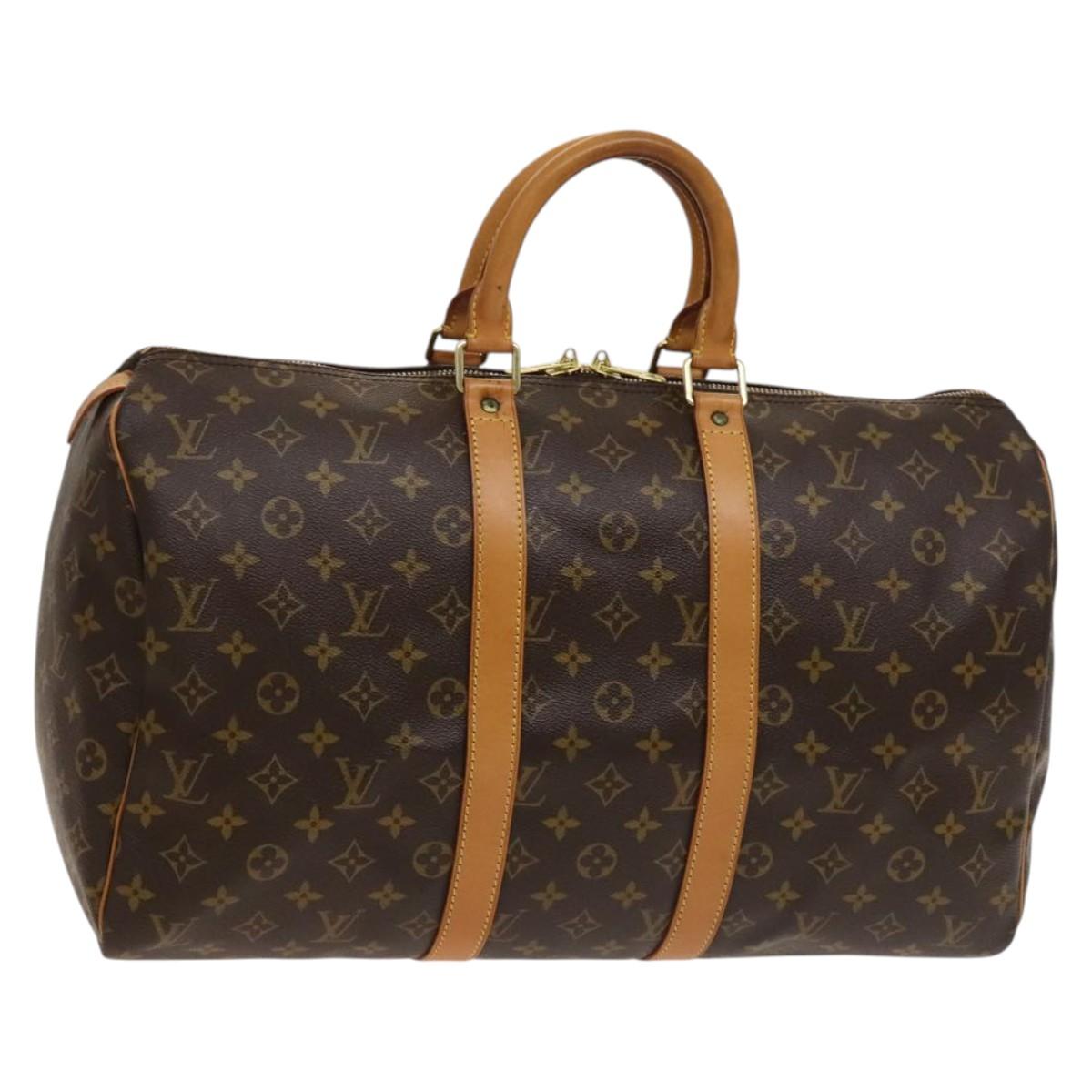 Louis Vuitton Keepall 45, Brown, Canvas, travel